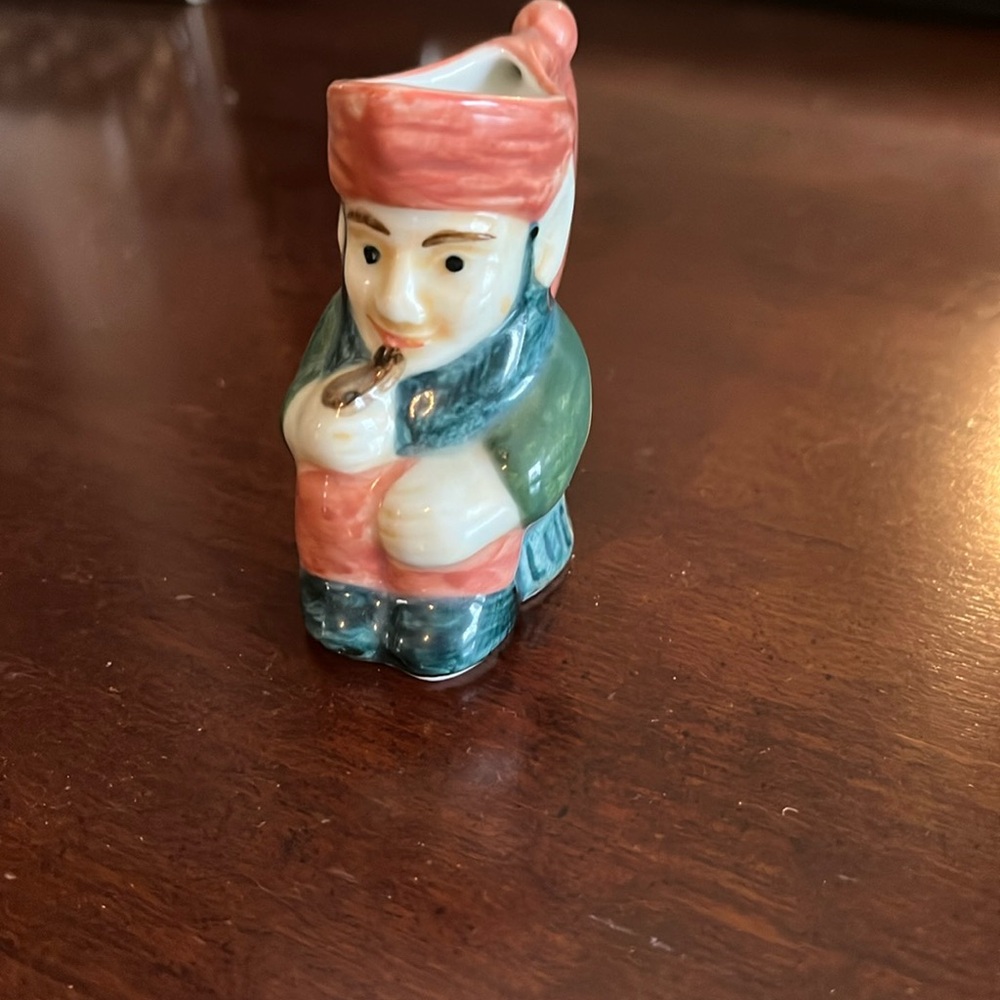 Lucky Leprechaun Miniature Toby Character Ceramic Jug Toothpick Holder